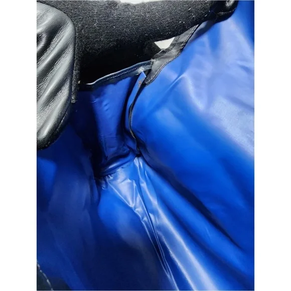 Authentic Gucci Vintage GG Sherry Line PVC Leather Clutch Beige/Navy Blue - Picture 5 of 14